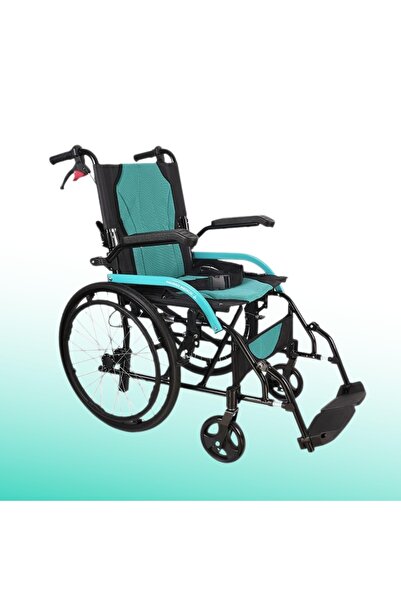 Genel Markalar Sdm Konforlu Turkuaz Refakatçi Tekerlekli Sandalye