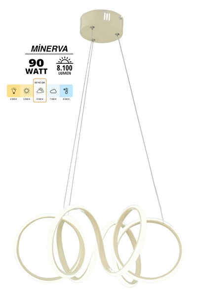 Dekorluna Minerva beyaz Modern Sarkıt Beyaz Işık Salon Mutfak Oda Hol Ledli Avize