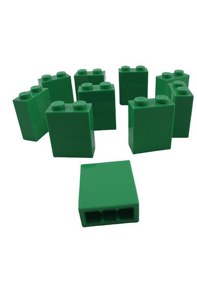 LEGO Accessory Custom Moc Creator Brick 1 X 2 X 2 Green Brick 4 Pieces Will Be Sent