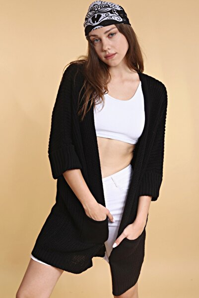 Devinka Oversize Γυναικεία Πλεκτή Ζακέτα με μακριά μακριά τσέπη