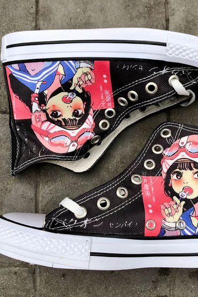 Köstebek Multi Color - Anime Lollipop Girl Long Canvas Shoes