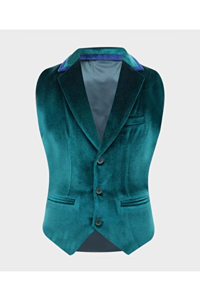 SIRRI Vestă de catifea verde pentru băiat