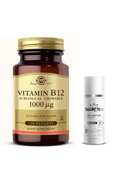 Solgar Vitamin B12 1000 Mcg 100 Dilaltı Tablet + Yüz Yıkama Jeli 100ml Hediyeli