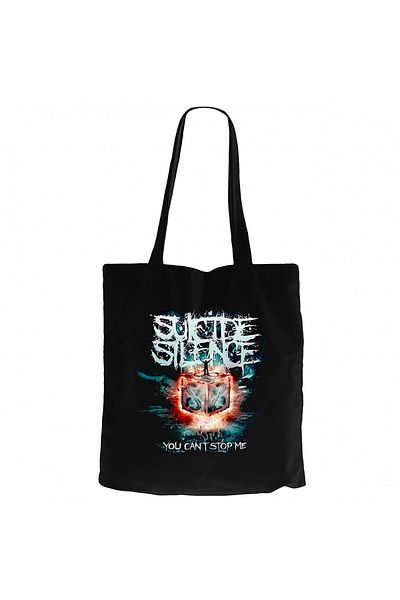 Z zepplin Suicide Silence You Can't Stop Me Black Canvas Tote Bag