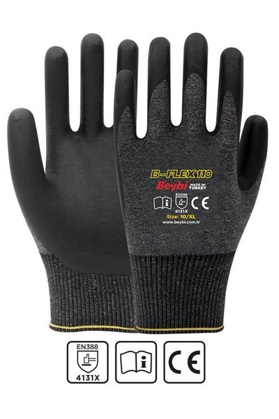 Beybi B Flex110 Assembly Work Gloves 10 Pcs Foam Nitrile