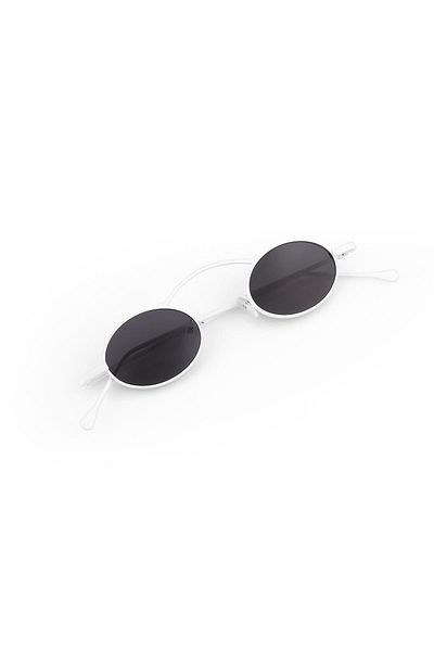 TomyHelf Women's Sunglasses Minimalist White Frame Black Glass