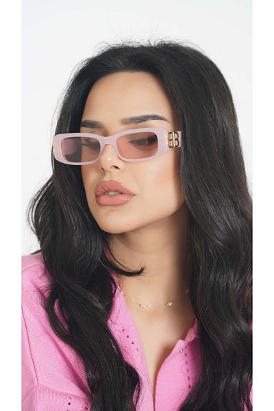 TomyHelf Women's Sunglasses with Handle Detail, Pink Frame, Pink Glass