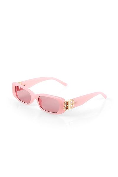 TomyHelf Women's Sunglasses with Handle Detail, Pink Frame, Pink Glass