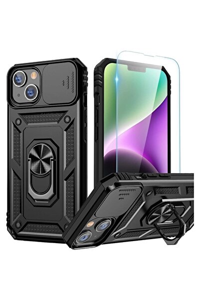 m.tk moveteck Iphone 14 Plus Kılıf Kamera Lens Korumalı Sürgü Military Zırh T...