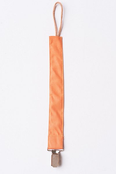 MyVera Orange Cotton Lace-Up Strap Cinnamon Pacifier - Chain and Holder Set