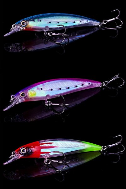 Kaytun Fishing Avcı 1023 3'lü Set Aynalı Sahte Balık 11 cm 14 Gr 3d Göz