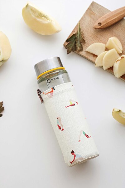 Qmatara Middle Yoga Sleeve Premium Glass Flask