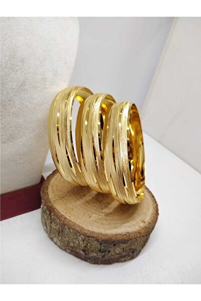 barisiva gold 22 Ayar Altın Kaplama Ara Çizgili Ve Zeminli Bilezik Adet Fiyatıdır