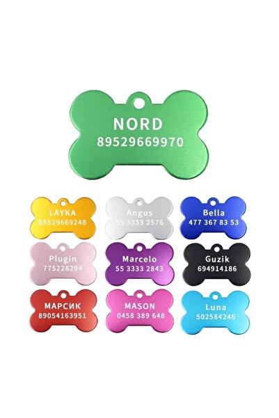 PATİMİO Isme Özel Çelik Kedi Köpek Isimlik Künyesi Kırmızı Renk