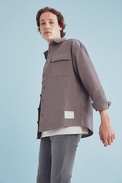 DeFacto Cool Oversize Fit Basic μακρυμάνικο μπουφάν με διπλή τσέπη