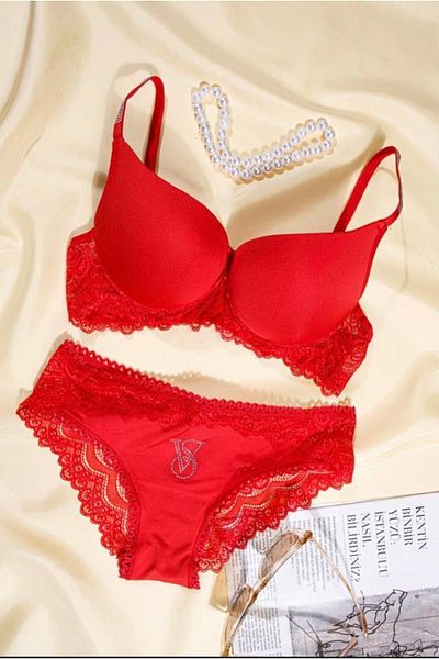 mendoza store Micro Fabric Padded and Stone Bra Set