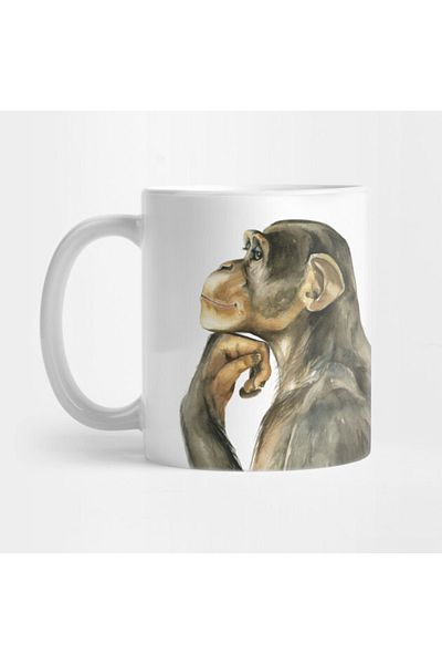 Pixxa Thinking Monkey Mug