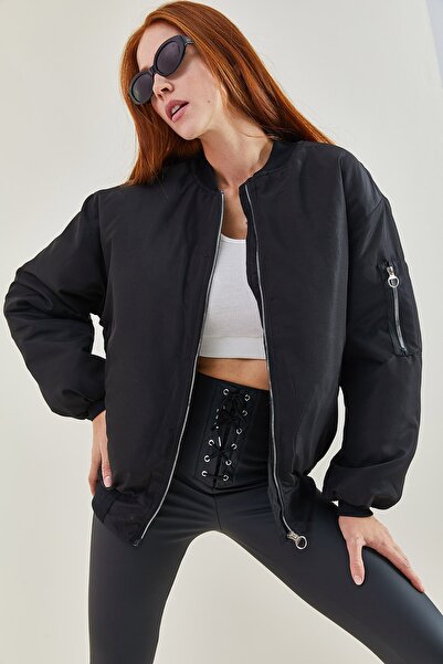 Bianco Lucci Dámský žebrovaný sportovní prošívaný kabát