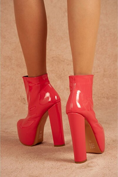 Tarz Topuklar Pedro Fermuarlı Yüksek Topuklu Platform Bot