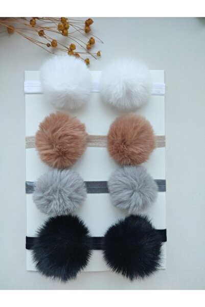 4-Piece Pompom Bandana