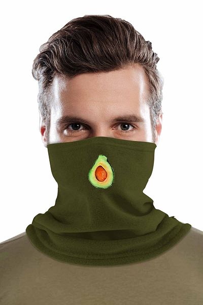 herotasarım Polar Bll247 - Avocado Khaki Σετ 2 κομμένα γάντια και γιακάς λαιμού