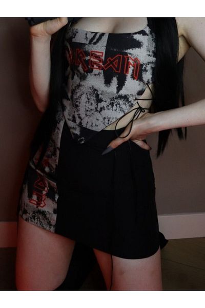Oment Design Scream Skirt - Fusta mini asimetrică imprimată