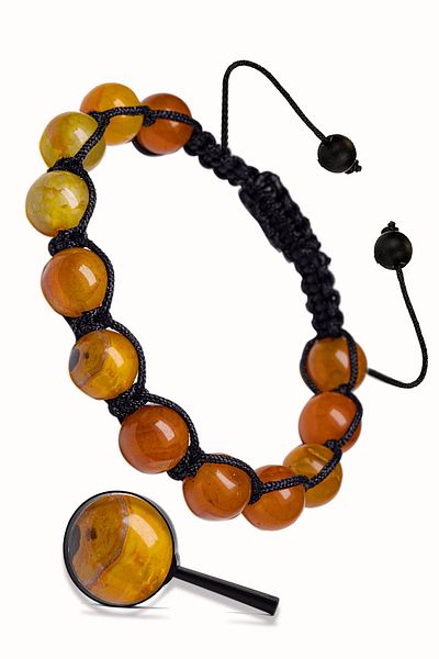 Tesbih Atölyesi Orange Agate Stone - Certified Natural Bracelet