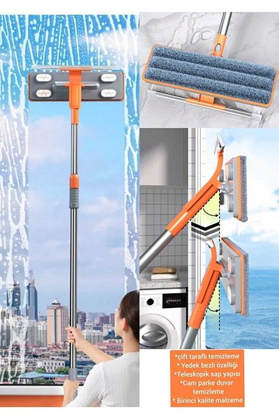 AYLA STAND Microfiber Glass Cleaning Apparatus - Spare Cloth and Stick Textured
