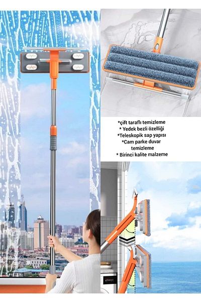 AYLA STAND Microfiber Glass Cleaning Apparatus - Spare Cloth and Stick Textured