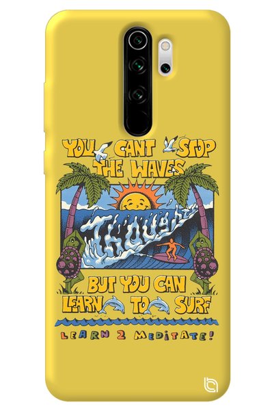 WANNA PROTECT Xiaomi Redmi Note 8 Pro Yellow Premium Velvet Inside Waves Patt...