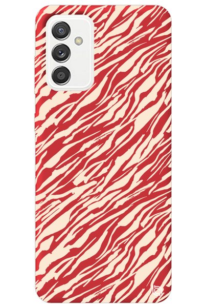 WANNA PROTECT Samsung M52 Red Premium Velvet Stripes Patterned Silicone Phone...