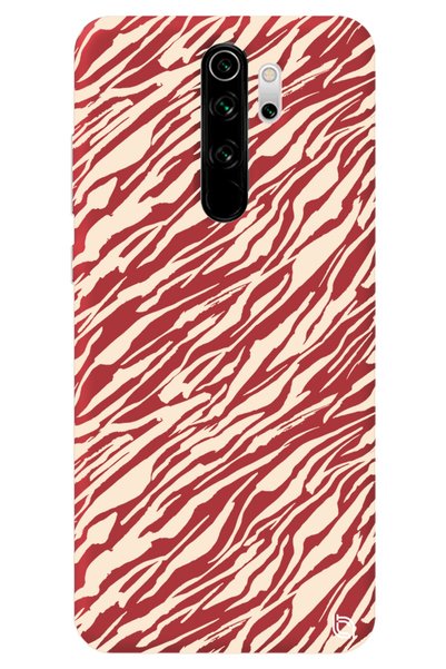 WANNA PROTECT Xiaomi Redmi Note 8 Pro Red Premium Velvet Lines Patterned Sili...