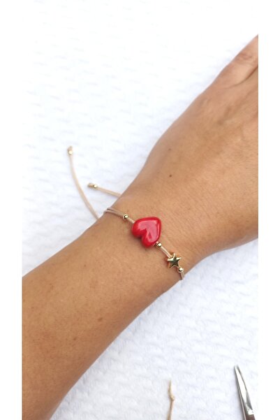 Atolye Ferda Heart Handmade Glass Murano Anklet Bracelet