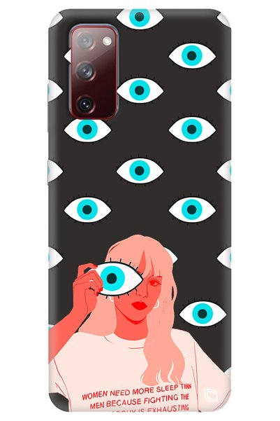 WANNA PROTECT Samsung S20 Fe Black Premium Velvet Eye Patterned Silicone Phon...