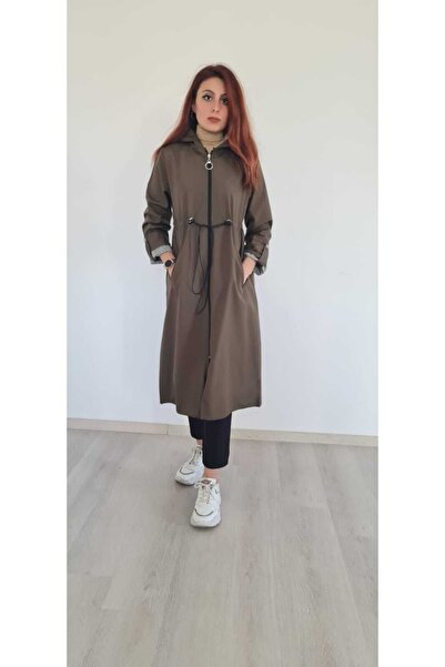 RABİA STORE Spor Model Kapşonlu Trençkot