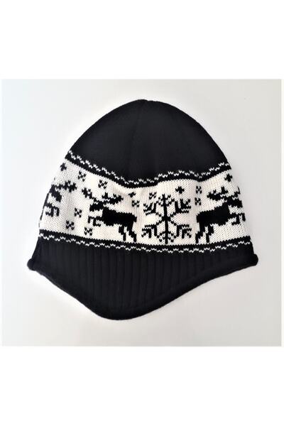 eleven market Beretă gri bleumarin cu lână în interior și urechi