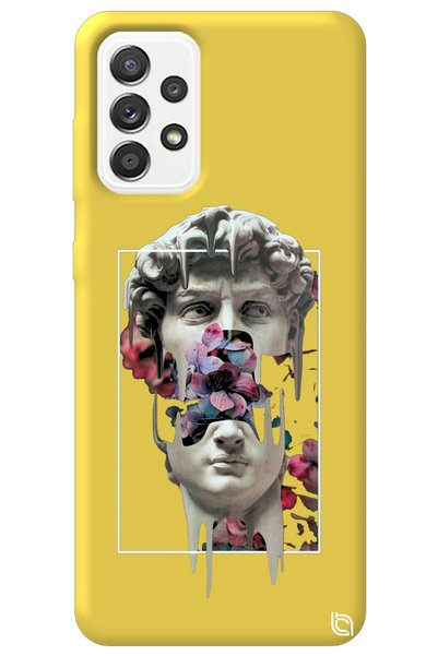 WANNA PROTECT Samsung A53 Yellow Premium Velvet David Patterned Silicone Phon...