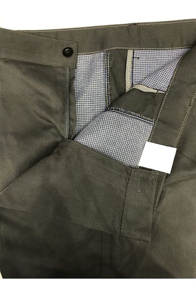 ÖZ NARİN Men's Gray Plus Size Dark Linen Trousers