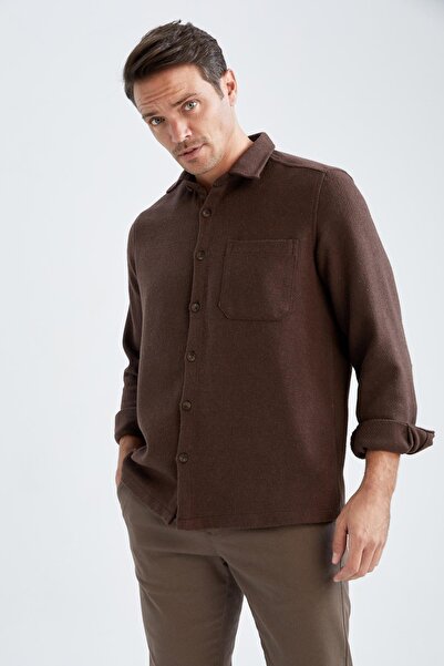 DeFacto Стандартна поло риза с ревери с дълъг ръкав Z1336az22wn