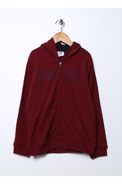 U.S. Polo Assn. Обикновен червен суичър за момче Jaxsk022