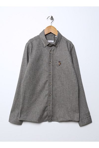 U.S. Polo Assn. Cămașă gri Melange pentru băiat - Akıskids022k