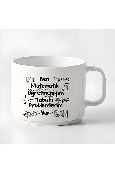 GünayStore Double Turkish Coffee Cup & Espresso Mathematics Motto Cup Mug 180 Ml