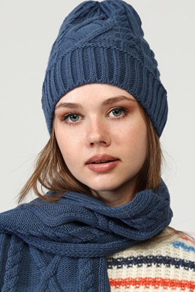 Aghilo - Синій шарф і шапка в комплекті