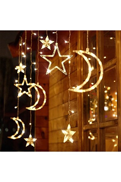 Technojet Ay Yıldız Perde Led 8 Fonksiyonlu Kablolu Fişli Ve Birbirine Eklenebilir Tasarım
