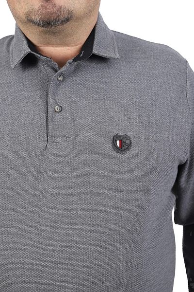 Starbattal Μεγάλο μέγεθος Polo Collar Sweat West Coast 22711-ανθρακί