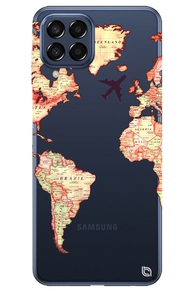WANNA PROTECT Samsung M22 Clear Premium Map Patterned Silicone Phone Case