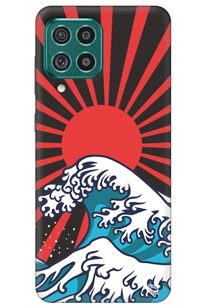 WANNA PROTECT Samsung M53 Black Premium Velvet Japanese Patterned Silicone Ph...