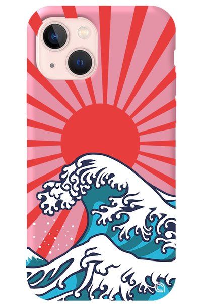WANNA PROTECT iPhone 14 Plus Pink Premium Velvet Japanese Patterned Silicone ...