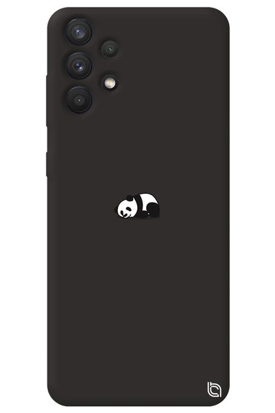 WANNA PROTECT Samsung A13 4g Black Premium Velvet Panda Patterned Silicone Ph...