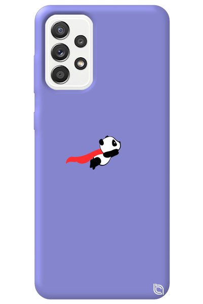 WANNA PROTECT Samsung A53 Lilac Premium Velvet Inside Flying Panda Patterned ...